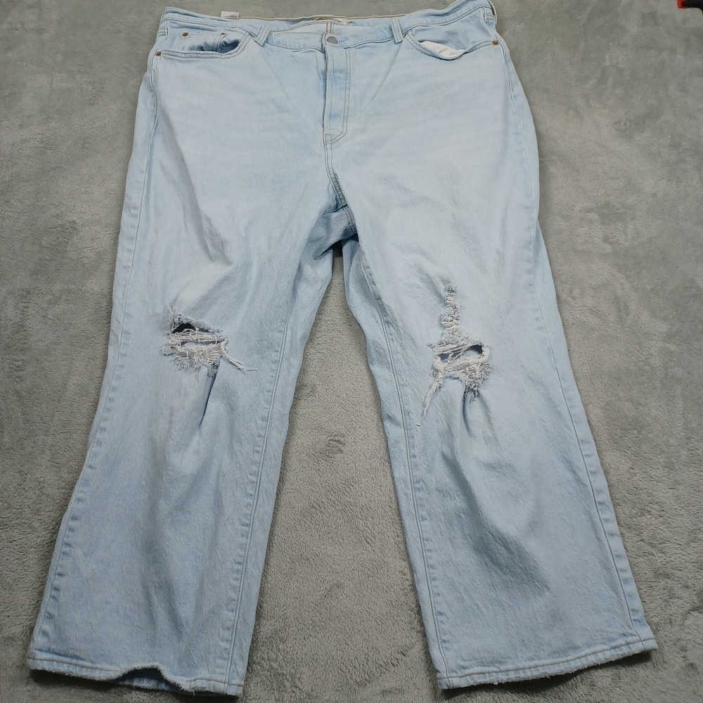 Levis 501 Jeans Womens 22W Blue Denim Premium Light Wash Distressed Straight